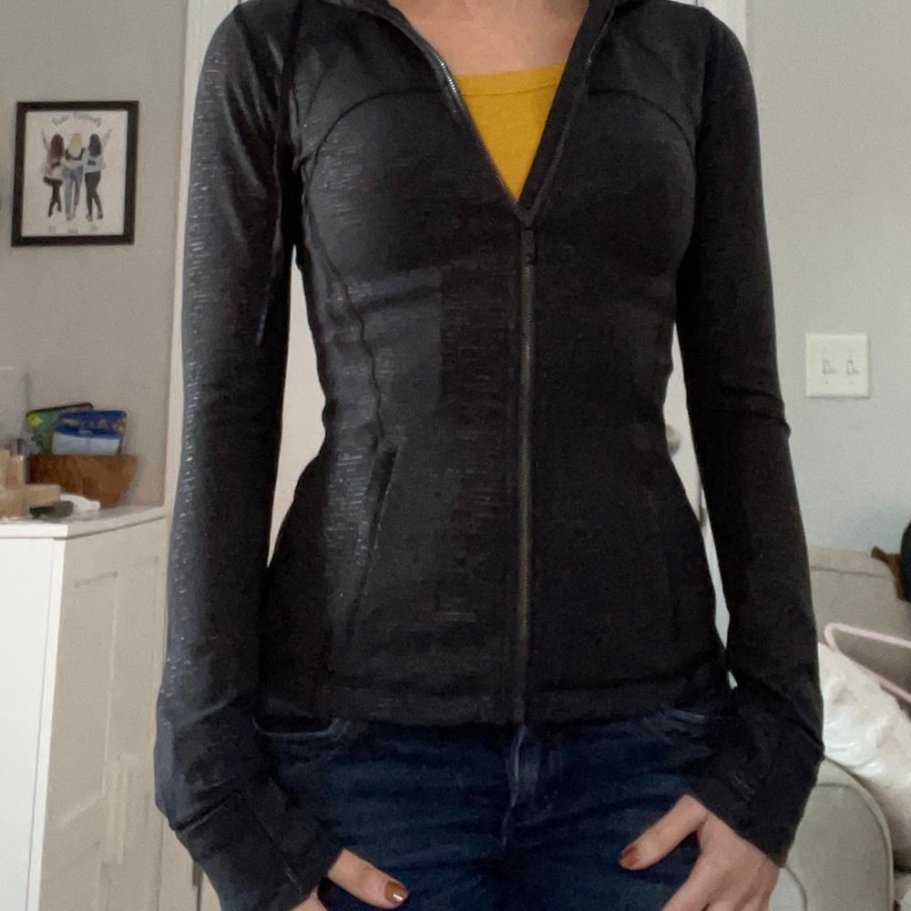 Black Lululemon lightweight zip up